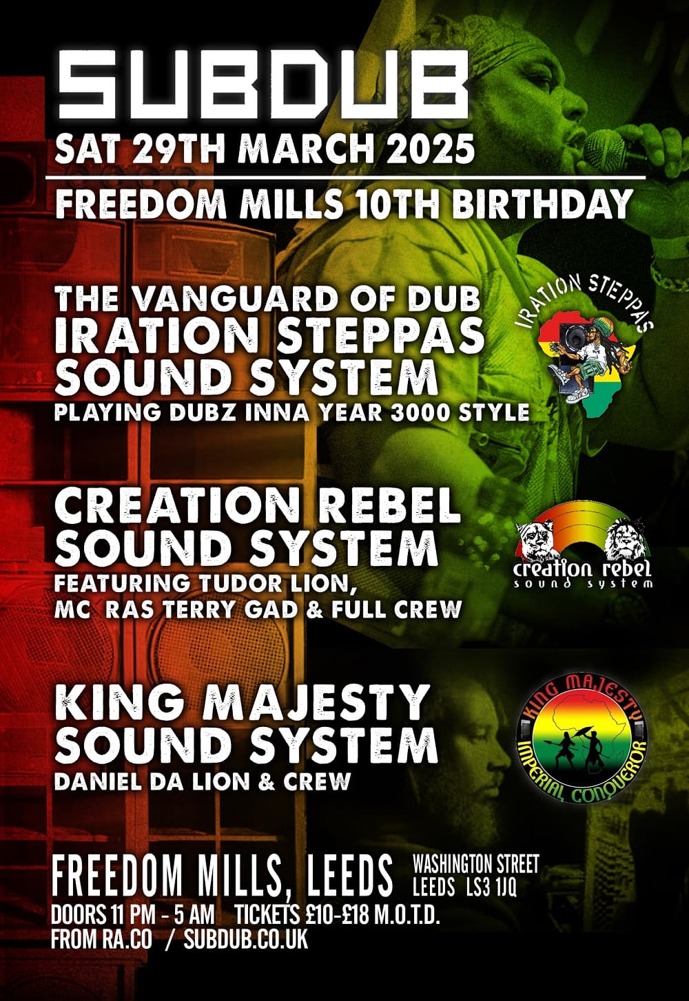 SUBDUB 27TH BIRTHDAY - 04/10/25 AT BEAVER WORKS, LEEDS