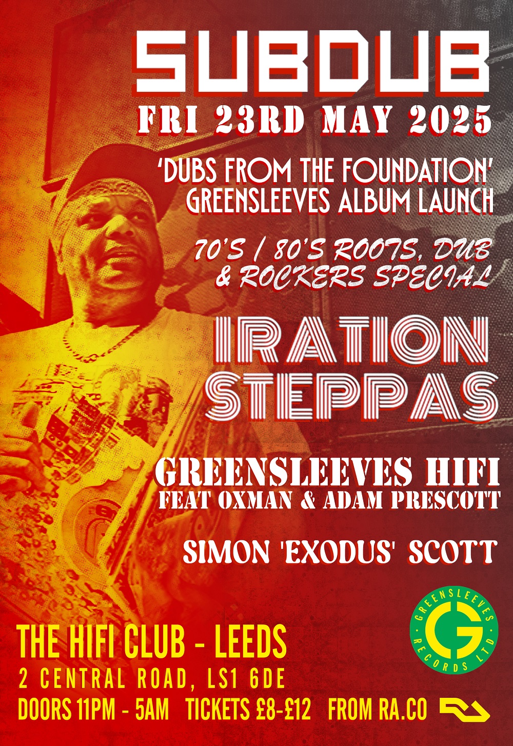 SUBDUB GREENSLEEVES & 27TH BIRTHDAY - Leeds 2025 Events